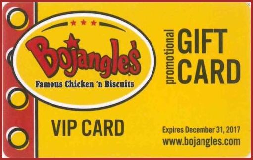 Bojangles gift card